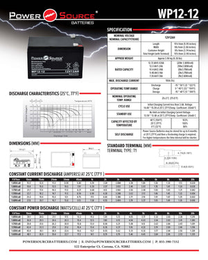 WP12-12 AGM Battery