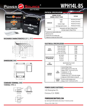 WPH14L-BS AGM Battery